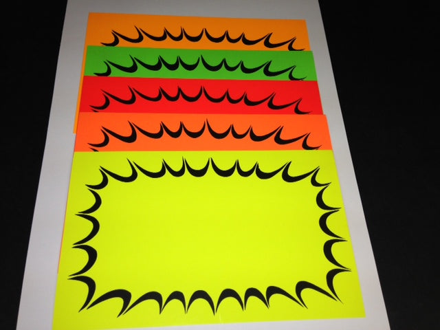 Starburst Shelf Signs-Fluorescent Rainbow Pack 11"W x 7"H -100 signs