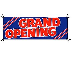 red, white & blue grand opening banner
