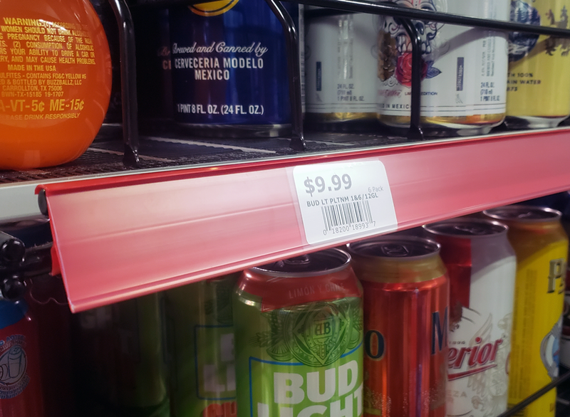 Red Plastic Double Wire Price Tag Holder Molding Strips- 30"L -25 pieces