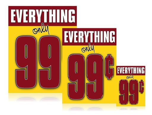 Retail Promotional 99 cents Sale Sign kit