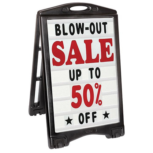Rolling Sandwich Board Sidewalk Message Board Sign Kit-Deluxe