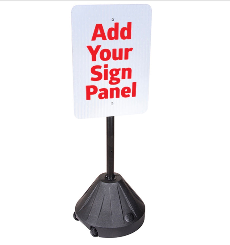 Rolling Sign Black Base with Pole Sign Holder - 60" H