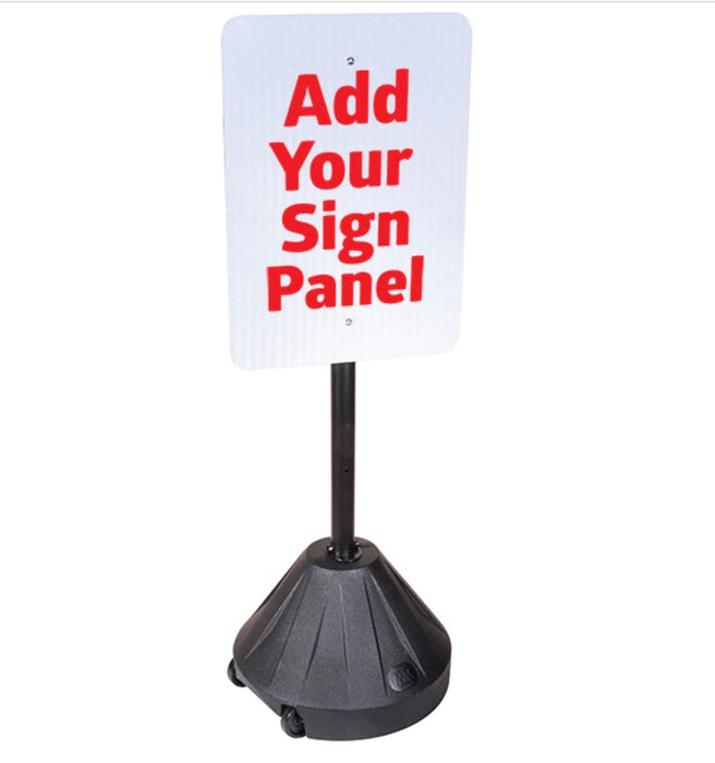 Rolling Sign Black Base with Pole Sign Holder - 48" H