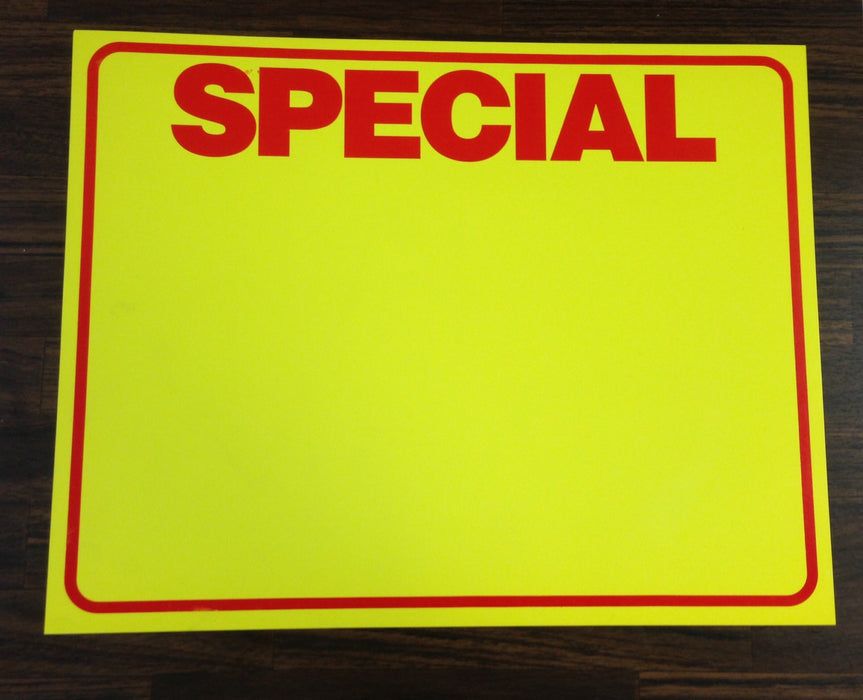 Special Shelf Sign Retail Price Cards-14"W x 11" H -100 signs