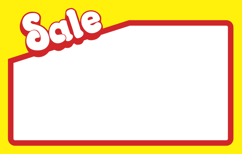 Sale Shelf Signs 11"W x 7"H-100 price cards - screengemsinc