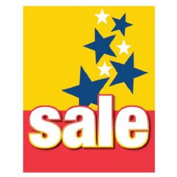 Sale Stars Posters-Floor Stand Stanchion Signs-Value Pack
