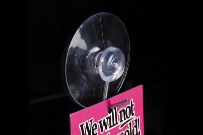 Suction Cup Sign Holder with Metal Hooks- 2.5" diameter- 25 pieces