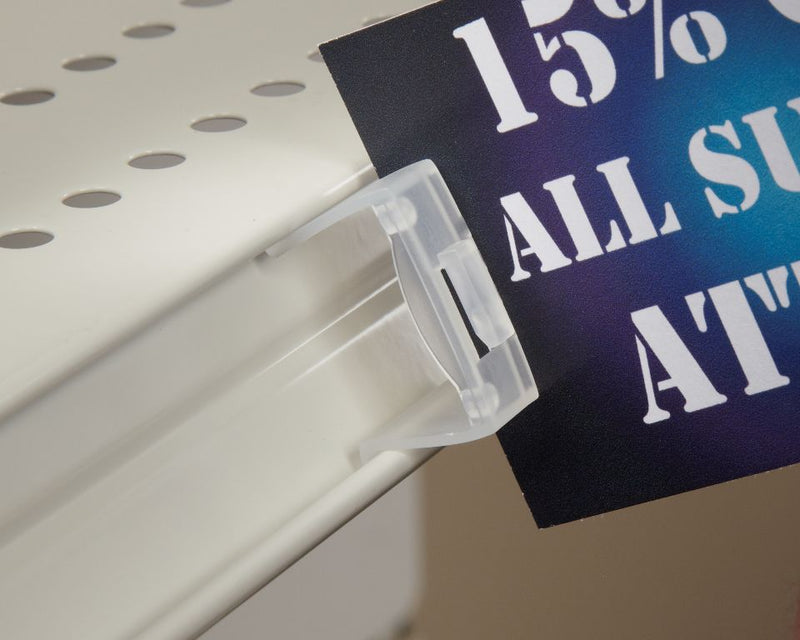 Shelf Talker & Aisle Violator Sign Holder Gondola Shelving Plastic Clips