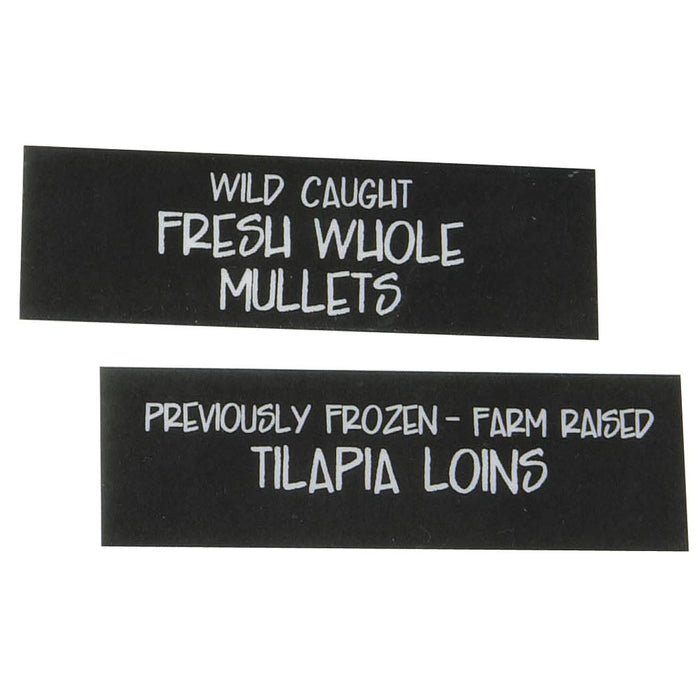 Black Vinyl Channel Tag Seafood Name Insert Set- 148 pieces