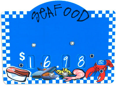 Seafood Wheel-Dial Price Tags & Product Name Inserts Set — screengemsinc