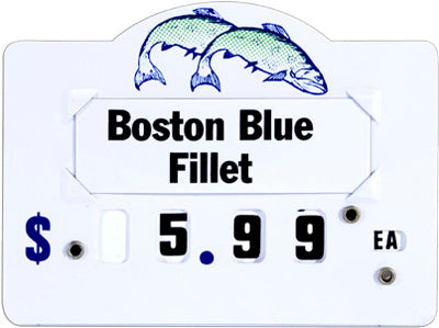 Seafood Dial Tags with Fish - 3"L x 4"H