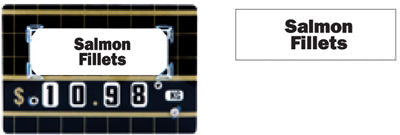 White Plastic Seafood Name Insert Set-2 3/4"L