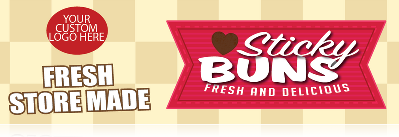 Spiral Small Sign Board Header-Sticky Buns-Custom