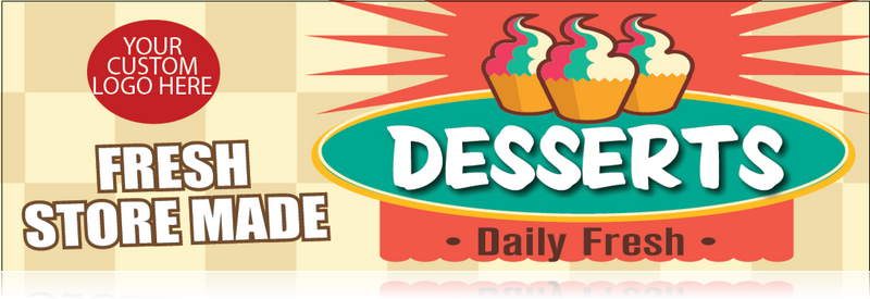 Spiral Small Sign Board Header Desserts-Custom