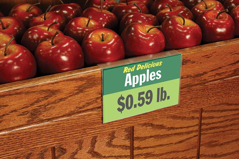 Covered Face Sign Holders for Shelves with Square Edge Store Fixtures-3.5" H x 5.5" W -10 pieces