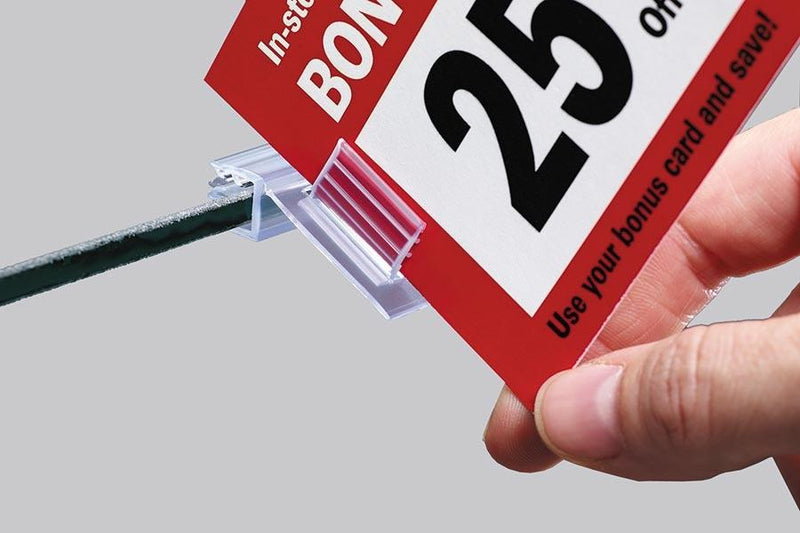 Sign Holders for Glass Fixtures