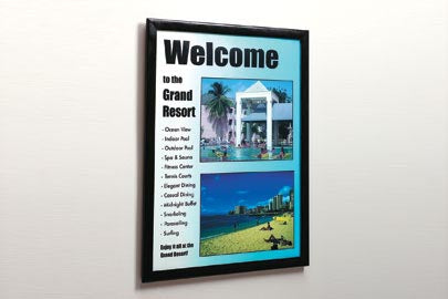 Wall Mount Black Front Load Plastic Sign Frame
