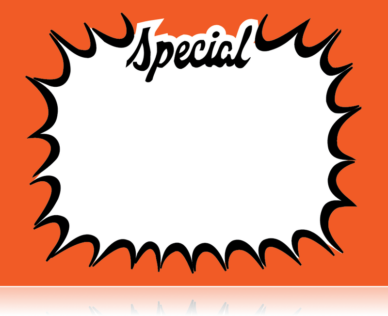 Special Starburst Shelf Signs 7"W x 5.5"H -100 signs