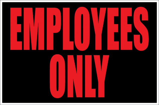 Employees Only Store Policy Signs- 4 pieces