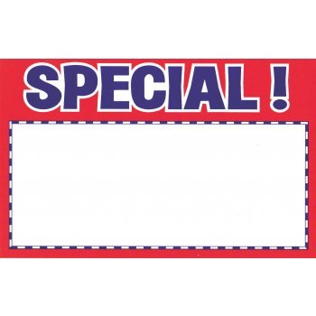 Special Shelf Signs-Red & Blue-14"W x 11"H-100 signs