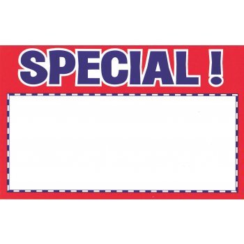 Special Shelf Signs-Red & Blue-14"W x 11"H-100 signs