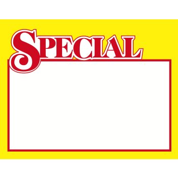 Special Shelf Signs-Price Cards-14"W x 11"H -100 signs - screengemsinc