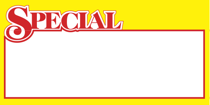 Special Shelf Signs-Price Cards-7"W x 3.5"H -100 signs - screengemsinc