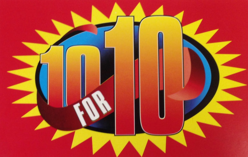10 for 10 Shelf Signs