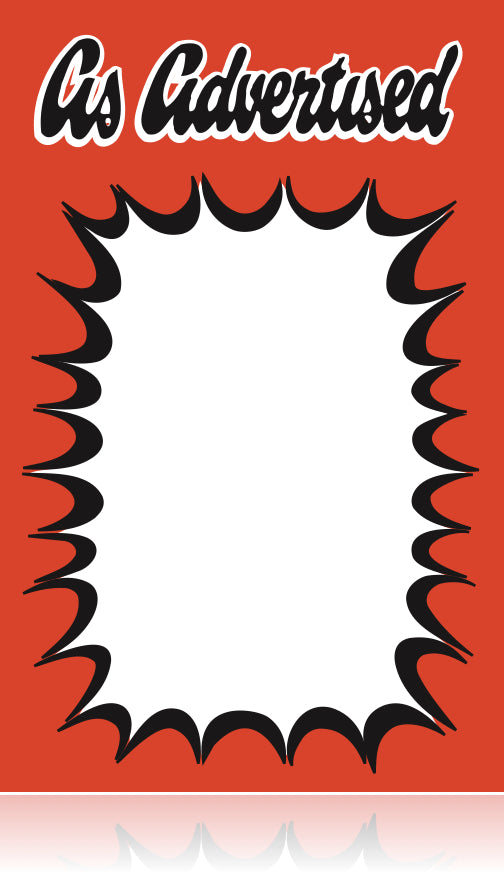 As Advertised Shelf Signs Price Cards-Orange Fluorescent  7"W x 11"H-100 signs