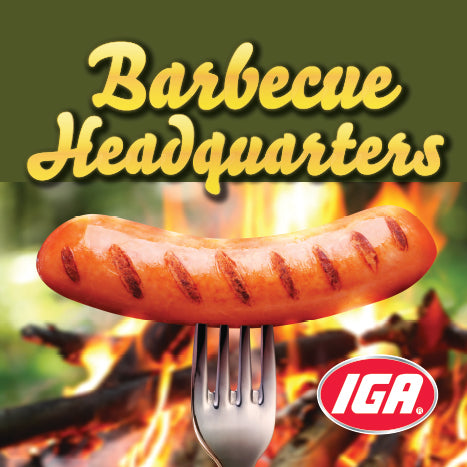 IGA Supermarkets BBQ Headquarters Stanchion Sign