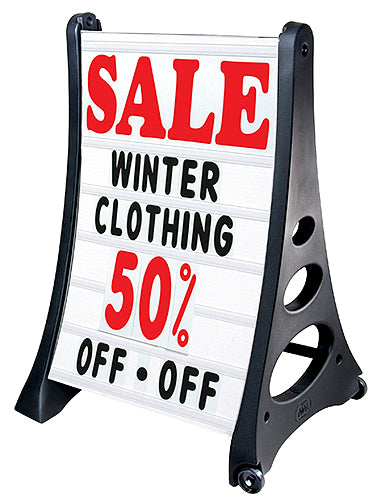 Sidewalk Sign-Quick Load Deluxe A-Frame Changeable White Message Board