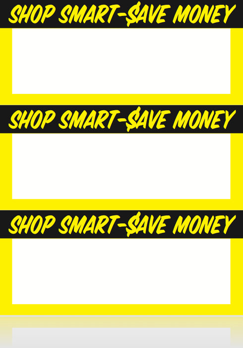 Shop Smart-Save Money Shelf Signs-3UP Laser Compatible- 300 signs