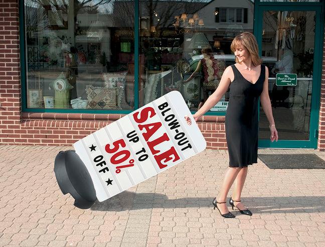 Sidewalk Sign-Tip 'N Roll® Changeable Deluxe Message White Board