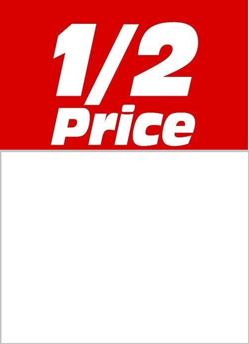 1/2 Price Sale Tags- 5W x 7H -100 Price Tags