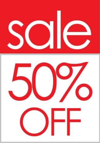 Sale 50 % Off Window Signs Poster-36" W x 48" H