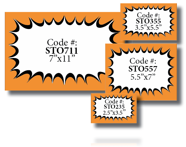 Starburst Shelf Signs 11"W x 7"H -100 signs