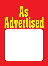 As Advertised Sale Tags Price Tags-100 pieces