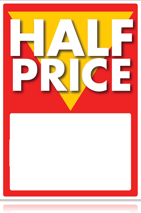 Half Price Sale Tags-Price Tags -5 x 7-100 pieces