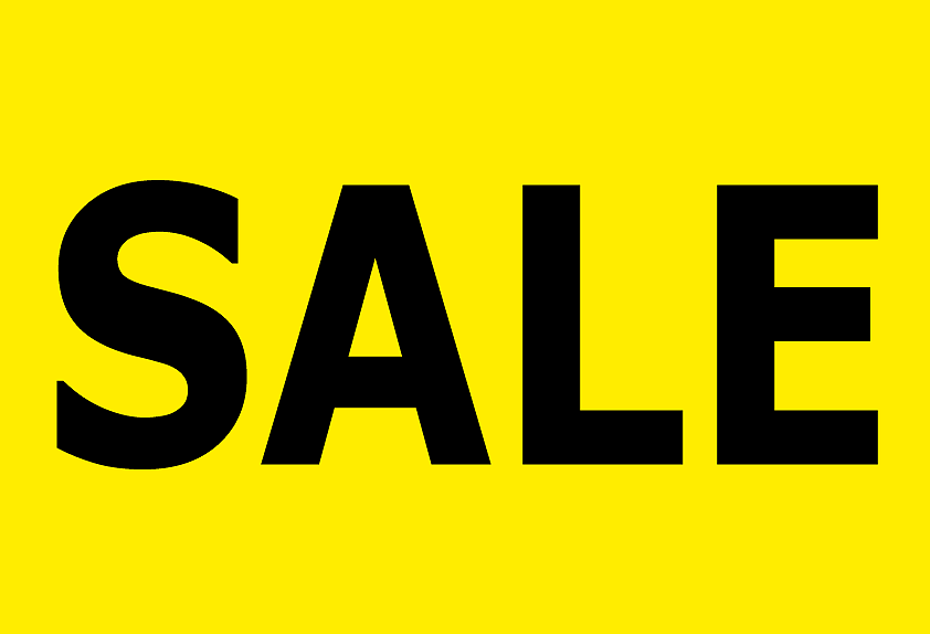 Sale Shelf Sign-Price Cards- 17"W x 11" H Yellow & Black