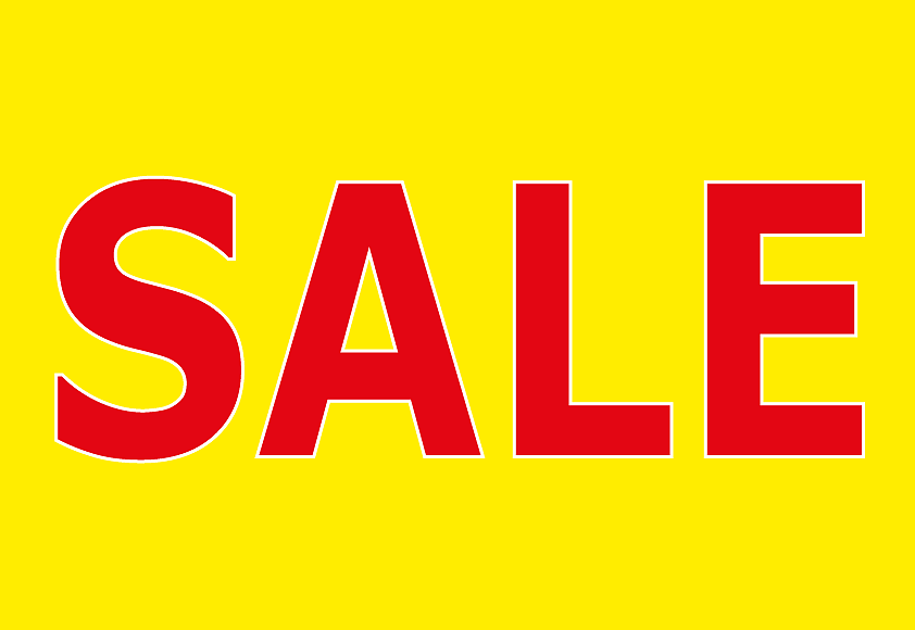 Sale Shelf Sign-Price Cards- Yellow & Red-10 signs