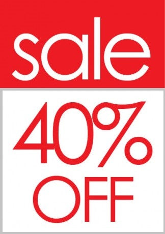Sale 40 % Off Window Signs Poster-36" W x 48" H