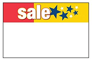 Sale Shelf Signs-Price Cards-Stars 11" X 7"-10 signs