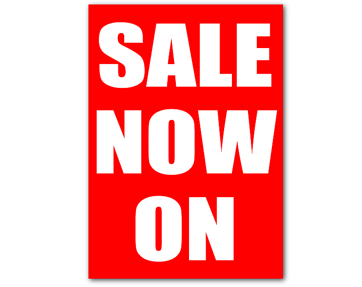 Red Sale on Now Floor Stand Stanchion Signs-Value Pack