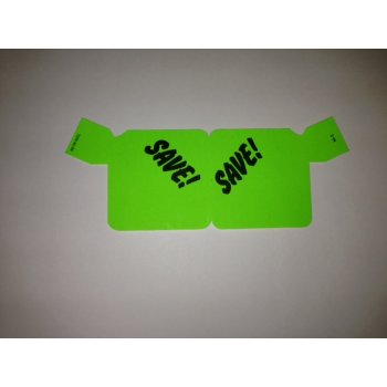 Save Aisle Violators-Flag Shelf Signs- Green- 100 signs