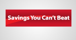 Saving's You Can't Beat Hanging Sign Ceiling Dangler-36" W x 18" H