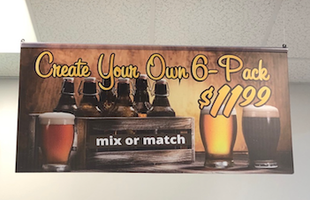 Create Your Own 6 Pack of Beer Hanging Signs -28" W x 22" L