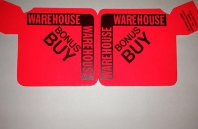 Warehouse Buys Aisle Violators Flag Shelf Signs-Fluorescent Red- 100 signs