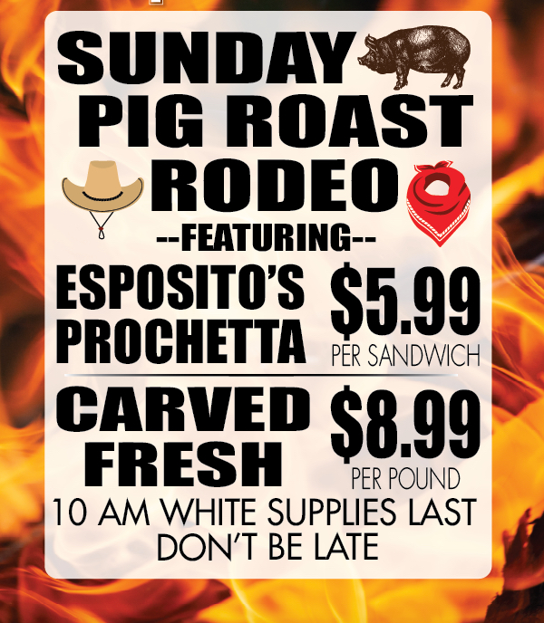 Custom Printed Pig Roast Window Sign or Wall Poster-36"W x 48"H