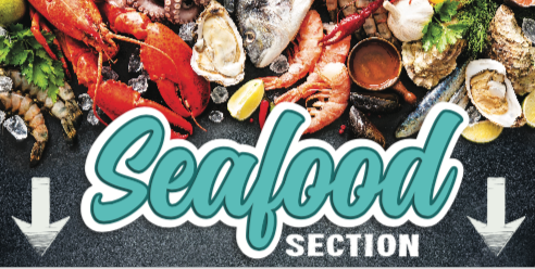 Seafood Hanging Sign Ceiling Dangler