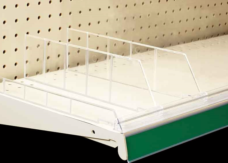 Heavy Duty Acrylic Gondola Shelf Fence & Dividers For Displays